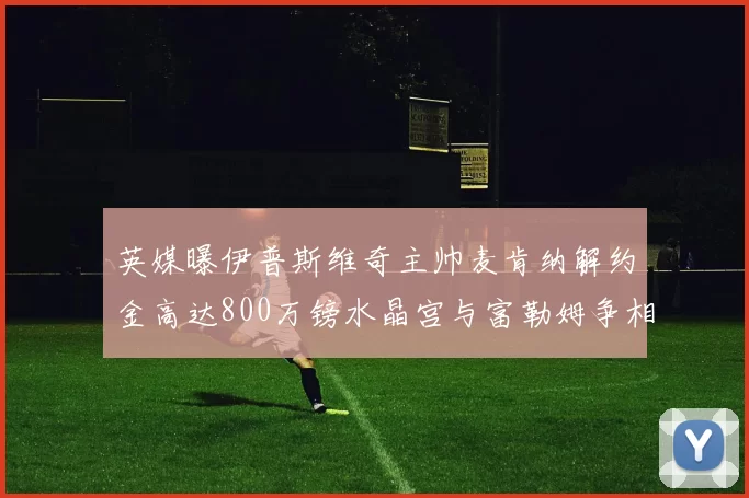 英媒曝伊普斯维奇主帅麦肯纳解约金高达800万镑水晶宫与富勒姆争相追逐